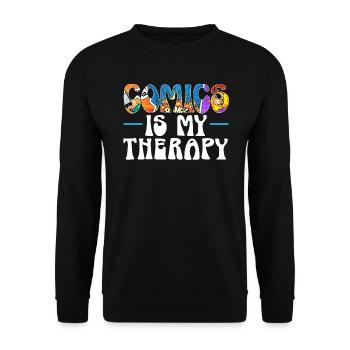Comics Collector Comic Reader Fictional Characters - Unisex Sweatshirt - black - Front - Alina (178cm) & Michal (187cm)