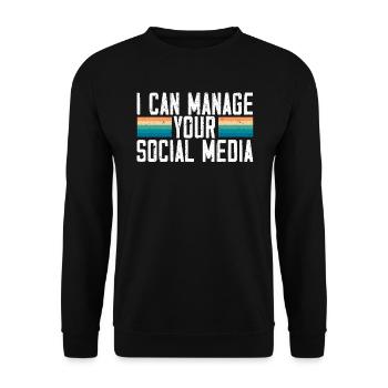 Ich kann Ihren Social-Media-Beruf verwalten - Unisex Pullover - Schwarz - Vorne - Alina (178cm) & Michal (187cm)