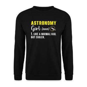 Astronomie Mädchen Astronomer Konstellationen Teleskop - Unisex Pullover - Schwarz - Vorne - Alina (178cm) & Michal (187cm)