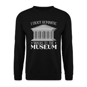 J’aime les promenades romantiques au musée Whisperer - Sweat-shirt Unisexe - noir - Devant - Alina (178cm) & Michal (187cm)
