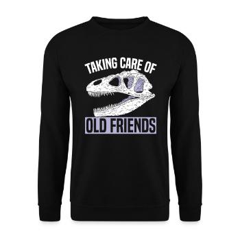 Prendre soin de vieux amis Musée Whisperer - Sweat-shirt Unisexe - noir - Devant - Alina (178cm) & Michal (187cm)