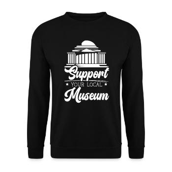 Soutenez votre amoureux du musée local Conservateur de musée - Sweat-shirt Unisexe - noir - Devant - Alina (178cm) & Michal (187cm)