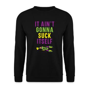 It Ain't Gonna Suck Itself Crawfish Mardi Gras - Unisex Sweatshirt - black - Front - Alina (178cm) & Michal (187cm)