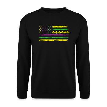 Mardi Gras Flag New Orleans Louisiana Parade - Sweat-shirt Unisexe - noir - Devant - Alina (178cm) & Michal (187cm)