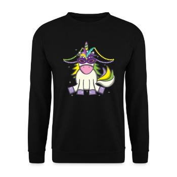 Unicorn Lover Mardi Gras Nouvelle-Orléans Louisiane - Sweat-shirt Unisexe - noir - Devant - Alina (178cm) & Michal (187cm)