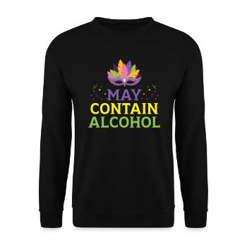 Peut contenir de l’alcool Mardi Gras Celebration - Sweat-shirt Unisexe - noir - Devant - Alina (178cm) & Michal (187cm)
