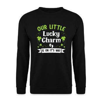 Notre petit porte-bonheur est en route Saint-Patrick - Sweat-shirt Unisexe - noir - Devant - Alina (178cm) & Michal (187cm)