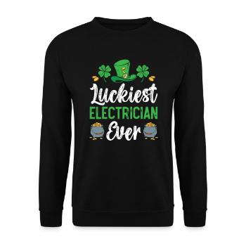 L’électricien le plus chanceux de tous les temps de la Saint-Patrick - Sweat-shirt Unisexe - noir - Devant - Alina (178cm) & Michal (187cm)
