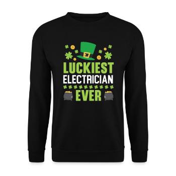 L’électricien le plus chanceux de tous les temps de la Saint-Patrick - Sweat-shirt Unisexe - noir - Devant - Alina (178cm) & Michal (187cm)