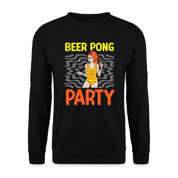 Beer Pong Party Alcohol Drinking Game Beer Pong - Sweat-shirt Unisexe - noir - Devant - Alina (178cm) & Michal (187cm)
