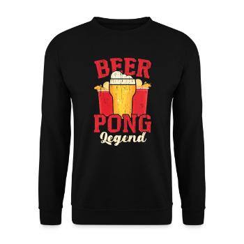 Beer Pong Legend Alcohol Drinking Game Beer Pong - Unisex Sweatshirt - black - Front - Alina (178cm) & Michal (187cm)