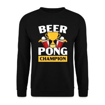 Beer Pong Champion Alcohol Drinking Game Beer Pong - Sweat-shirt Unisexe - noir - Devant - Alina (178cm) & Michal (187cm)