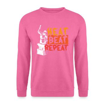Heat Beat Repeat Metalsmith Forging Blacksmith - Unisex Sweatshirt - pink - Front