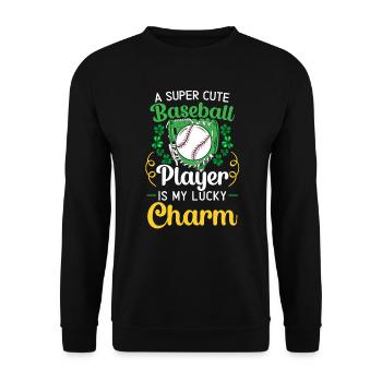 A Super Cute Baseball Player Is My Lucky Charm - Unisex Sweatshirt - black - Front - Alina (178cm) & Michal (187cm)