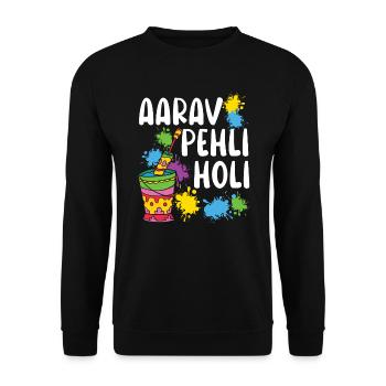 Aarav Pehli Holi Hinduismus Buddhistisches Holi Festival - Unisex Pullover - Schwarz - Vorne - Alina (178cm) & Michal (187cm)