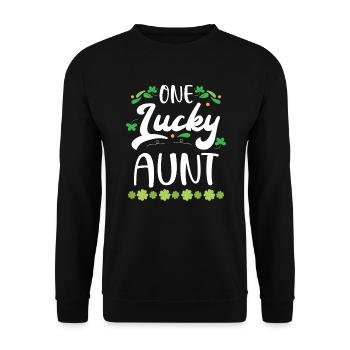Eine glückliche Tante Irish Shenanigan St. Patricks Day - Unisex Pullover - Schwarz - Vorne - Alina (178cm) & Michal (187cm)
