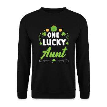 Eine glückliche Tante Irish Shenanigan St. Patricks Day - Unisex Pullover - Schwarz - Vorne - Alina (178cm) & Michal (187cm)