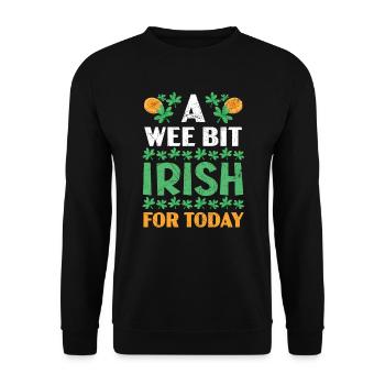 Ein kleines, aber irisches für heute St. Patricks Day - Unisex Pullover - Schwarz - Vorne - Alina (178cm) & Michal (187cm)