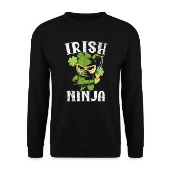 Ninja irlandais Amant St. Patrick Day Shamrock - Sweat-shirt Unisexe - noir - Devant - Alina (178cm) & Michal (187cm)