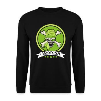 Shenanigan St. Patricks Day Irish Pirate Shamrock - Sweat-shirt Unisexe - noir - Devant - Alina (178cm) & Michal (187cm)