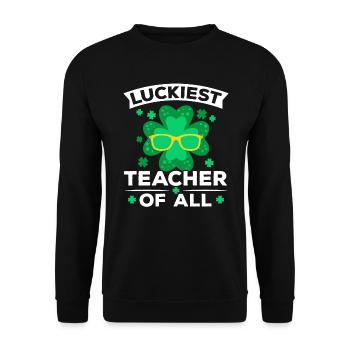 L’enseignant le plus chanceux de toute la Saint-Patrick - Sweat-shirt Unisexe - noir - Devant - Alina (178cm) & Michal (187cm)