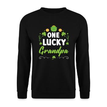 Un grand-père irlandais chanceux : St. Patrick - Sweat-shirt Unisexe - noir - Devant - Alina (178cm) & Michal (187cm)