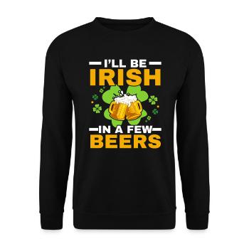 Je serai irlandais dans quelques bières pour la Saint-Patrick - Sweat-shirt Unisexe - noir - Devant - Alina (178cm) & Michal (187cm)