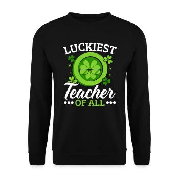 L’enseignant le plus chanceux de toute la Saint-Patrick - Sweat-shirt Unisexe - noir - Devant - Alina (178cm) & Michal (187cm)