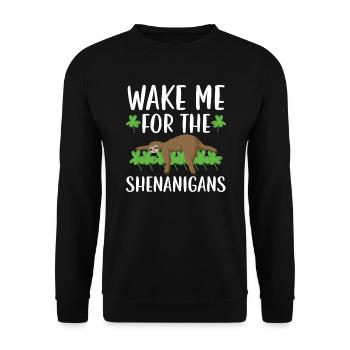 Wake Me For The Shenanigans St. Patricks Day Irish - Sweat-shirt Unisexe - noir - Devant - Alina (178cm) & Michal (187cm)
