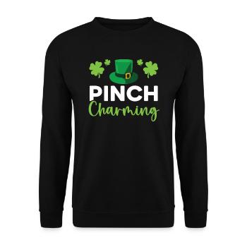 Pinch Charming Shamrock St. Patricks Day Irish - Unisex Sweatshirt - black - Front - Alina (178cm) & Michal (187cm)