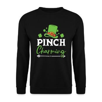 Pinch Charming Shamrock St. Patricks Day Irish - Unisex Sweatshirt - black - Front - Alina (178cm) & Michal (187cm)