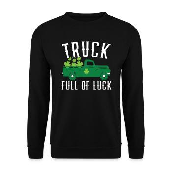 Truck Full Of Luck Shamrock St. Patricks Day Irish - Unisex Sweatshirt - black - Front - Alina (178cm) & Michal (187cm)