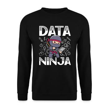 Data Ninja Data Whisperer Data Scientist - Unisex Sweatshirt - black - Front - Alina (178cm) & Michal (187cm)
