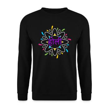Radha Krishna Hinduismus Hindu Holi Festival - Unisex Pullover - Schwarz - Vorne - Alina (178cm) & Michal (187cm)
