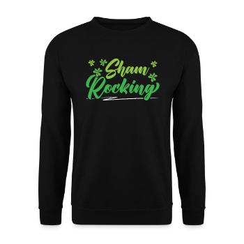 Shamrocking Shamrock St. Patricks Day Irish Pride - Unisex Sweatshirt - black - Front - Alina (178cm) & Michal (187cm)