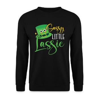 Sassy Little Lassie St. Patricks Day Irish Pride - Unisex Pullover - Schwarz - Vorne - Alina (178cm) & Michal (187cm)