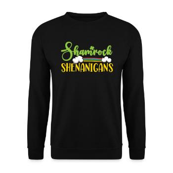 Shamrock Shenanigans St. Patricks Day Irish Pride - Unisex Sweatshirt - black - Front - Alina (178cm) & Michal (187cm)