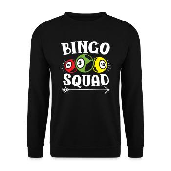 Bingo Squad Bingo Player Casino Gambling Lottery - Unisex Sweatshirt - black - Front - Alina (178cm) & Michal (187cm)