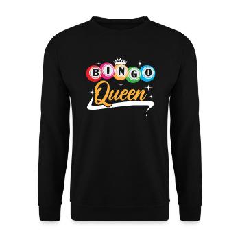 Bingo Queen Bingo Player Casino Gambling Lottery - Unisex Sweatshirt - black - Front - Alina (178cm) & Michal (187cm)