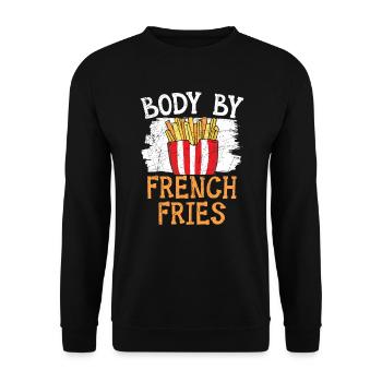 Body By French Fries Eater Foodie Potato Lover - Unisex Sweatshirt - black - Front - Alina (178cm) & Michal (187cm)