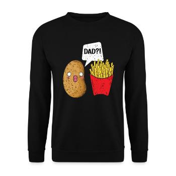 Fries Eater Foodie Potato Lover Fathers Day - Unisex Sweatshirt - black - Front - Alina (178cm) & Michal (187cm)