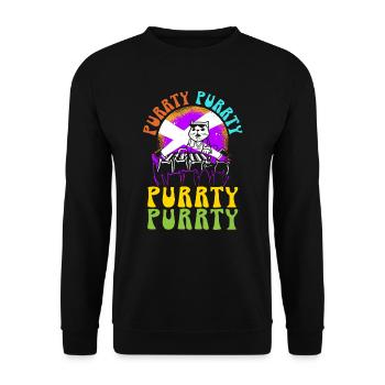 Purrty Piano Cat Musiker Musical Pianist Musik - Unisex Pullover - Schwarz - Vorne - Alina (178cm) & Michal (187cm)