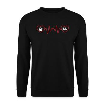 Klavier Katze Musiker Musikinstrument Pianist - Unisex Pullover - Schwarz - Vorne - Alina (178cm) & Michal (187cm)