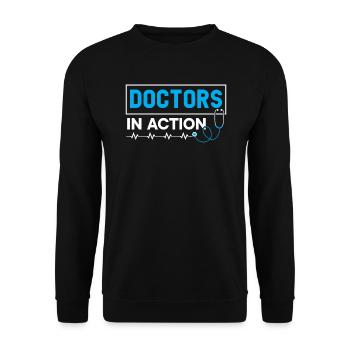 Ärzte in Aktion Krankenhausmedizin Arzt - Unisex Pullover - Schwarz - Vorne - Alina (178cm) & Michal (187cm)