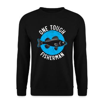 Ein harter Fischer Fischfischer Fischfänger - Unisex Pullover - Schwarz - Vorne - Alina (178cm) & Michal (187cm)