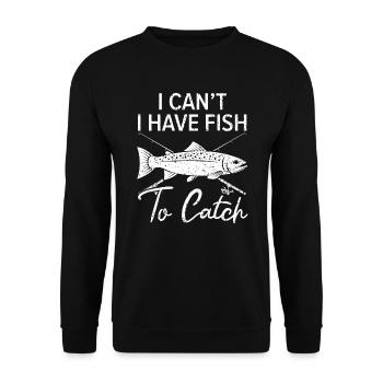 Ich kann keinen Fisch haben, um Fischer zu fangen - Unisex Pullover - Schwarz - Vorne - Alina (178cm) & Michal (187cm)