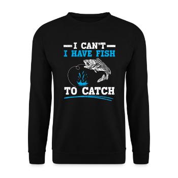 Ich kann keinen Fisch haben, um Fischer zu fangen - Unisex Pullover - Schwarz - Vorne - Alina (178cm) & Michal (187cm)
