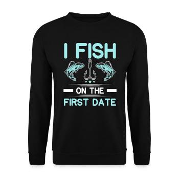 Fischer Angeln Fischer Fischfänger Fisch Fisch - Unisex Pullover - Schwarz - Vorne - Alina (178cm) & Michal (187cm)