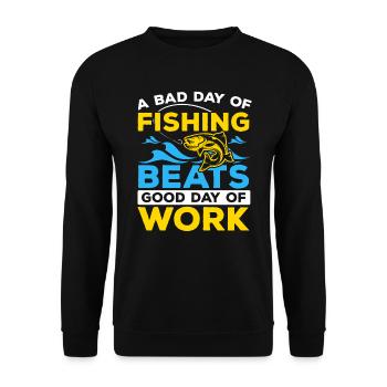 Fischer Angeln Fischer Fischfänger Fisch Fisch - Unisex Pullover - Schwarz - Vorne - Alina (178cm) & Michal (187cm)