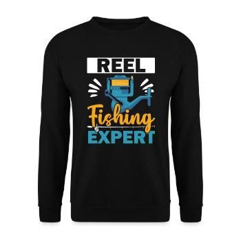 Fischer Angeln Fischer Fischfänger Fisch Fisch - Unisex Pullover - Schwarz - Vorne - Alina (178cm) & Michal (187cm)